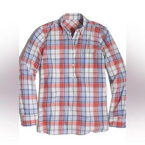 J.CREW Plaid gauze popover shirt size XL